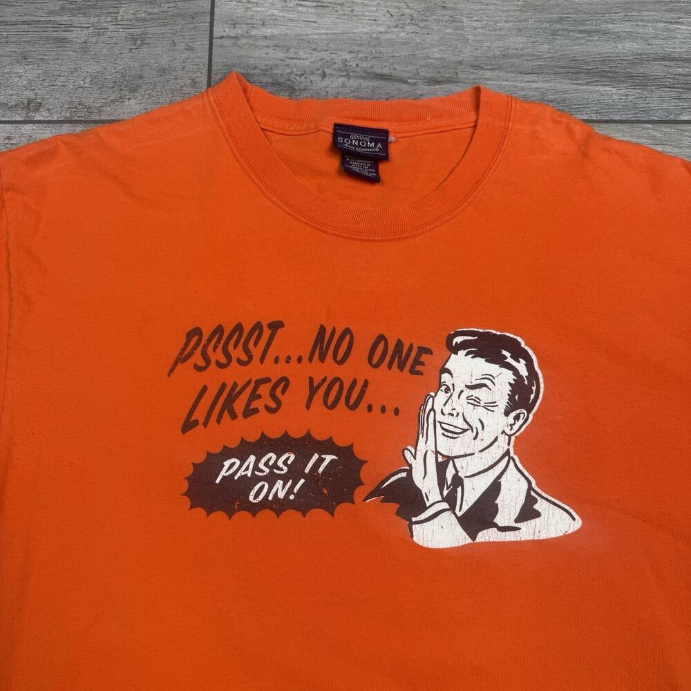Vtg Y2k No One Likes You Mens Size L T-shirt Indie Grunge Sonoma Funny Comic - Picture 2 of 6